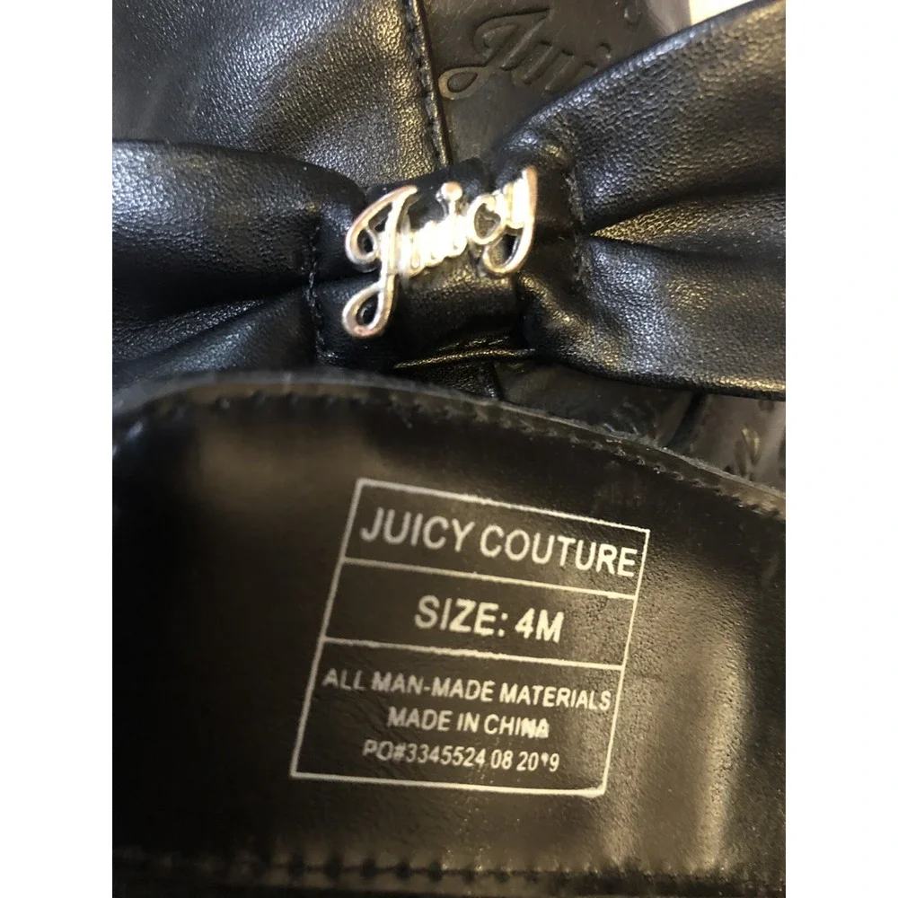 Juicy Couture Young Miss Girl Size 4 Boots Black Zip Up -12